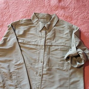 LLBean Button Down, Olive, Large